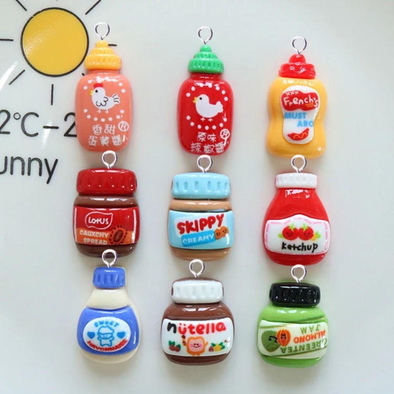 Salad Dressing Bottle - 10pcs Funny Cartoon Bread Sauce Resin
