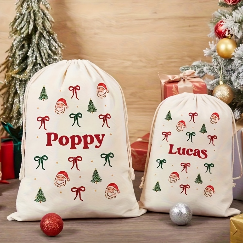 Food Storage Plant - Personalised Simple Santa & Christmas Bow