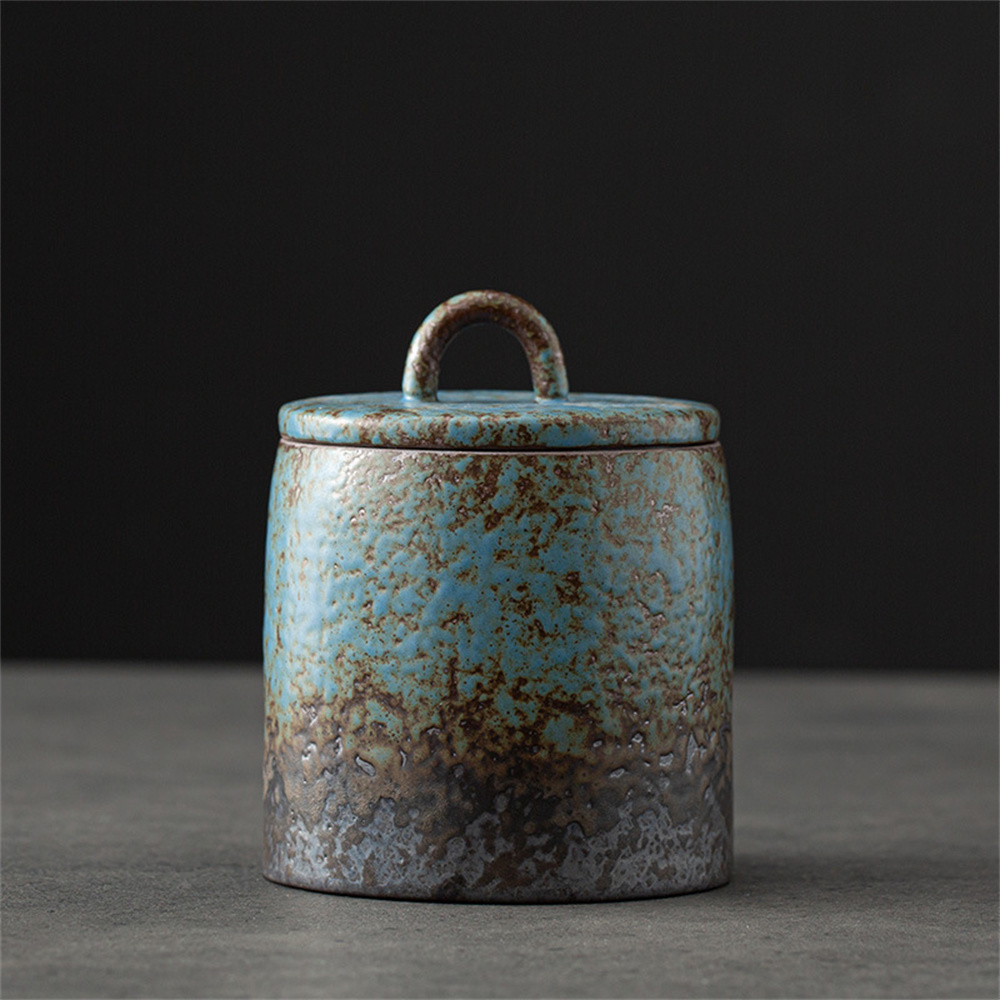 Food Storage Drawer Organizer - Ceramic Tea Caddy Sealed Jar Small