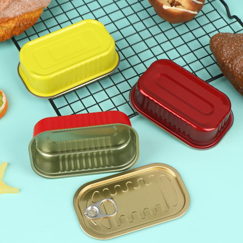Food Storage Box - 2Pcs Rectangular Mini Sealed Metal Tin
