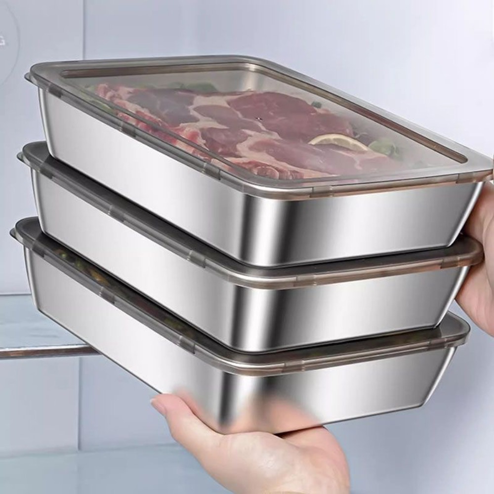 Food Storage With Colander - Food Grade Stainless Steel Serving Tray
