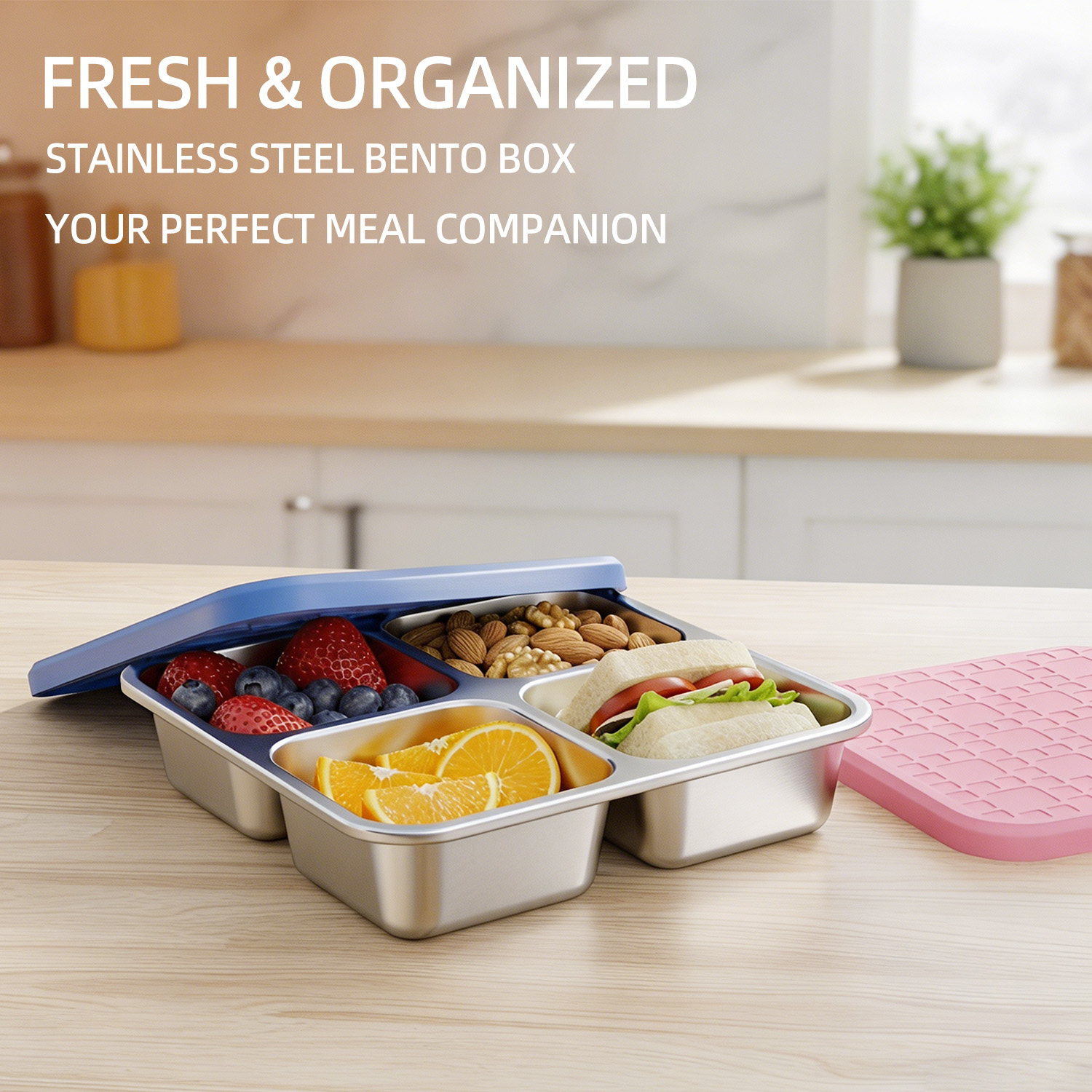 Stainless Lunch Box - 304 Stainless Steel Divided Lunch Container