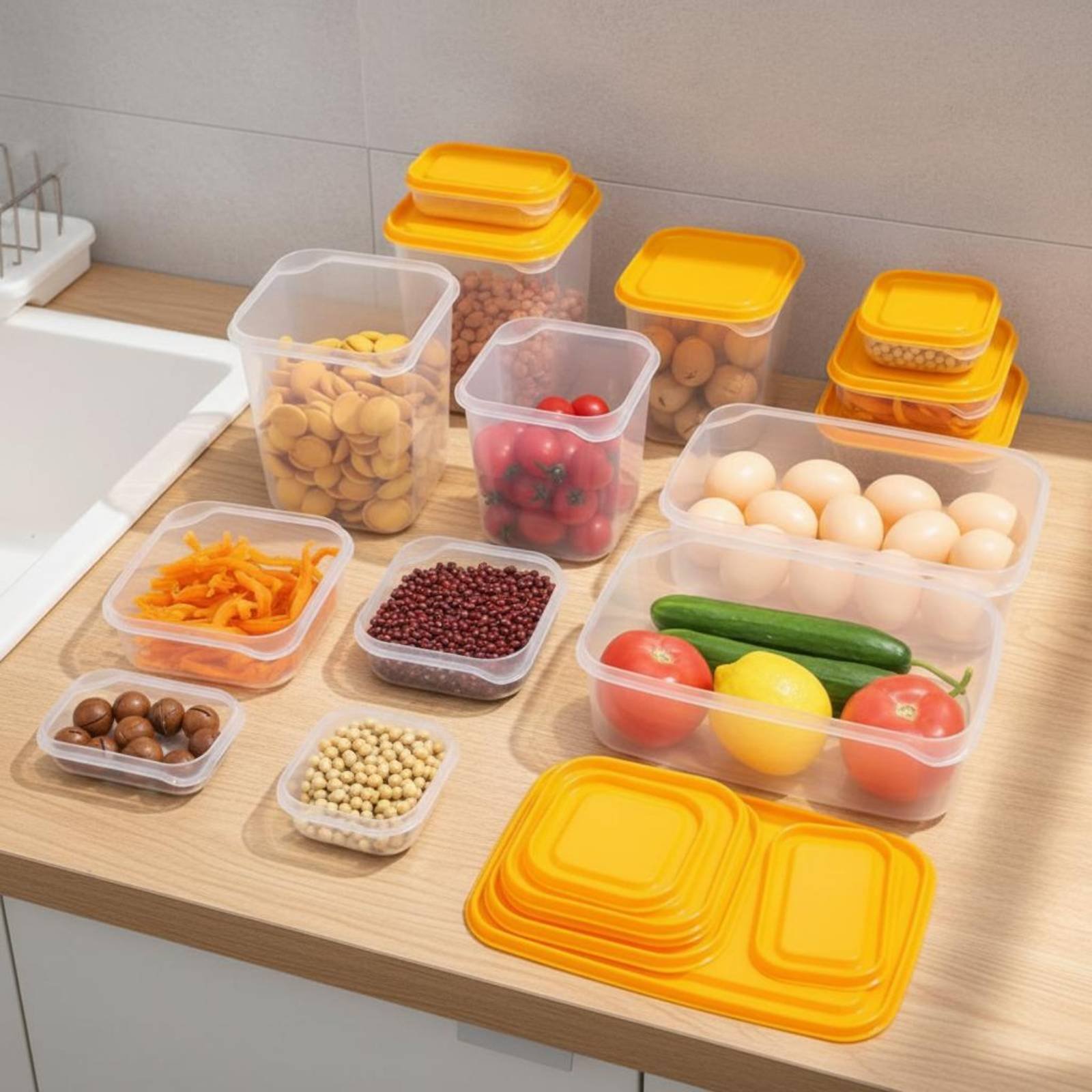 17 Pieces Fridge Storage Box S - огляд і ціна Food Storage Plastic Container