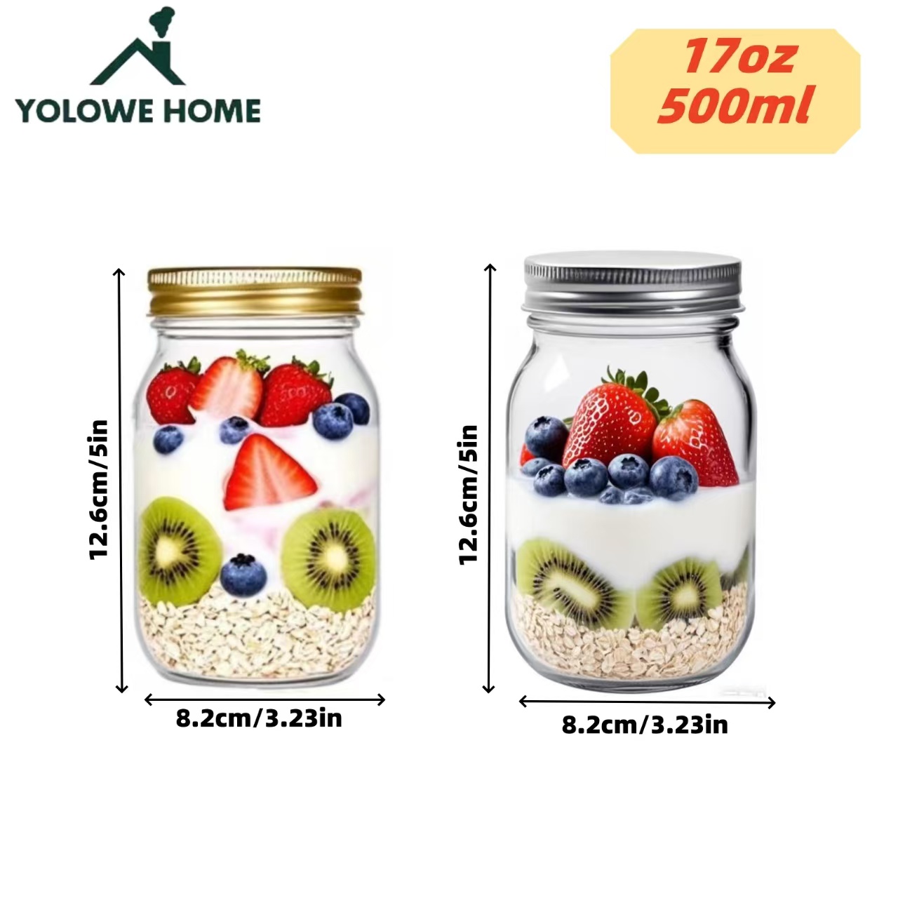 6Pcs, 12Pcs, 500Ml/16Oz, Glass - огляд і ціна Salad Dressing Bottle