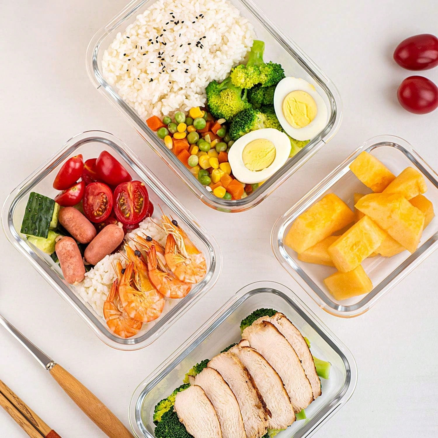 10 Pack Glass Meal Prep Contai - огляд і ціна Food Storage With Colander