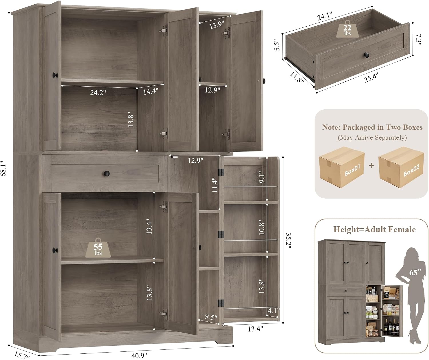 Kitchen Pantry Storage Cabinet - огляд і ціна Food Storage Drawers