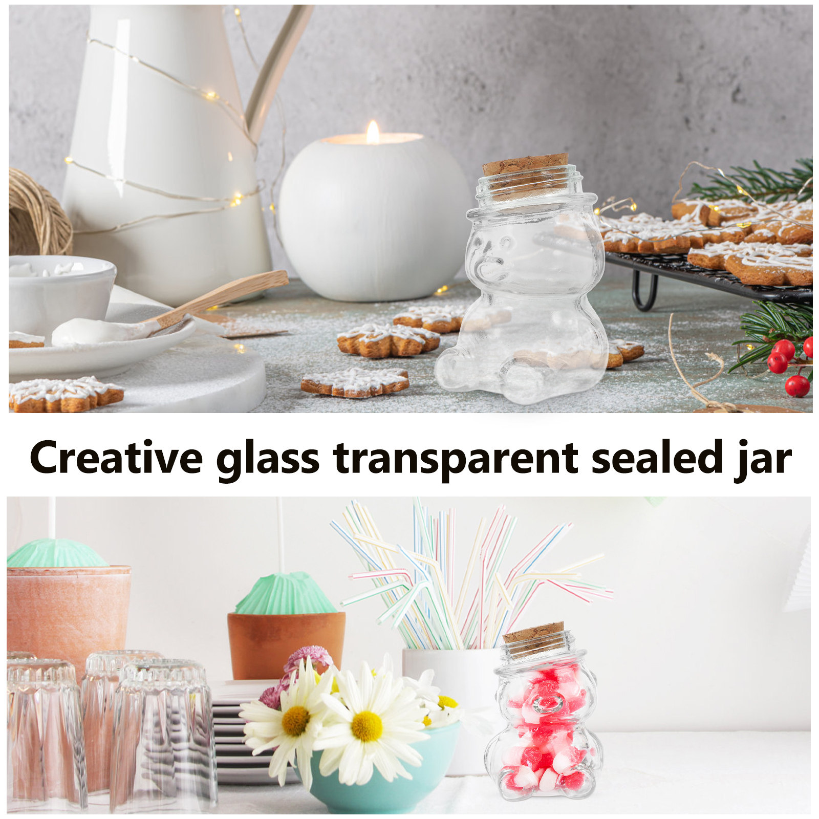 4Pcs Glass Candy Jar Set Trans - огляд і ціна Food Storage Glass