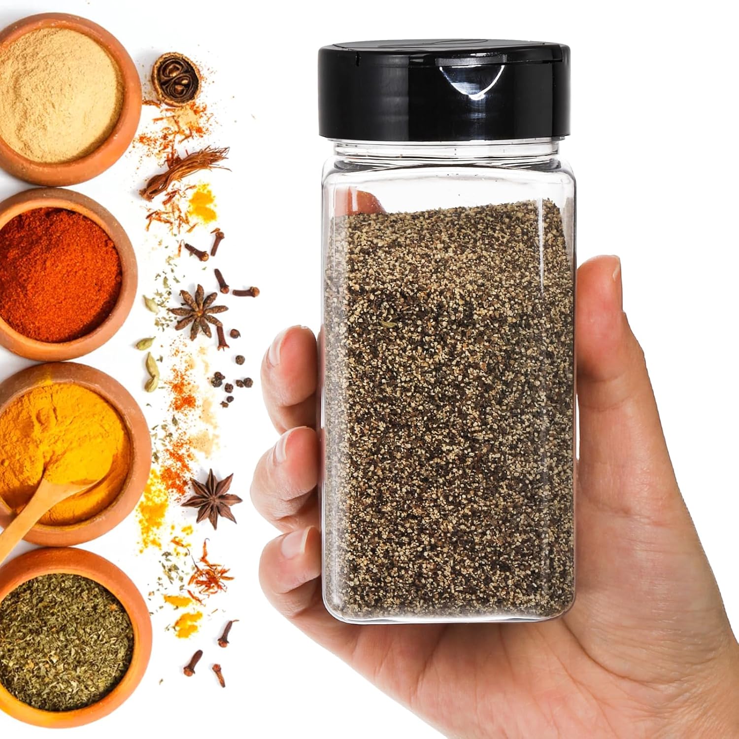 Square Large Plastic Spice Jar - огляд і ціна Food Storage Plastic Container