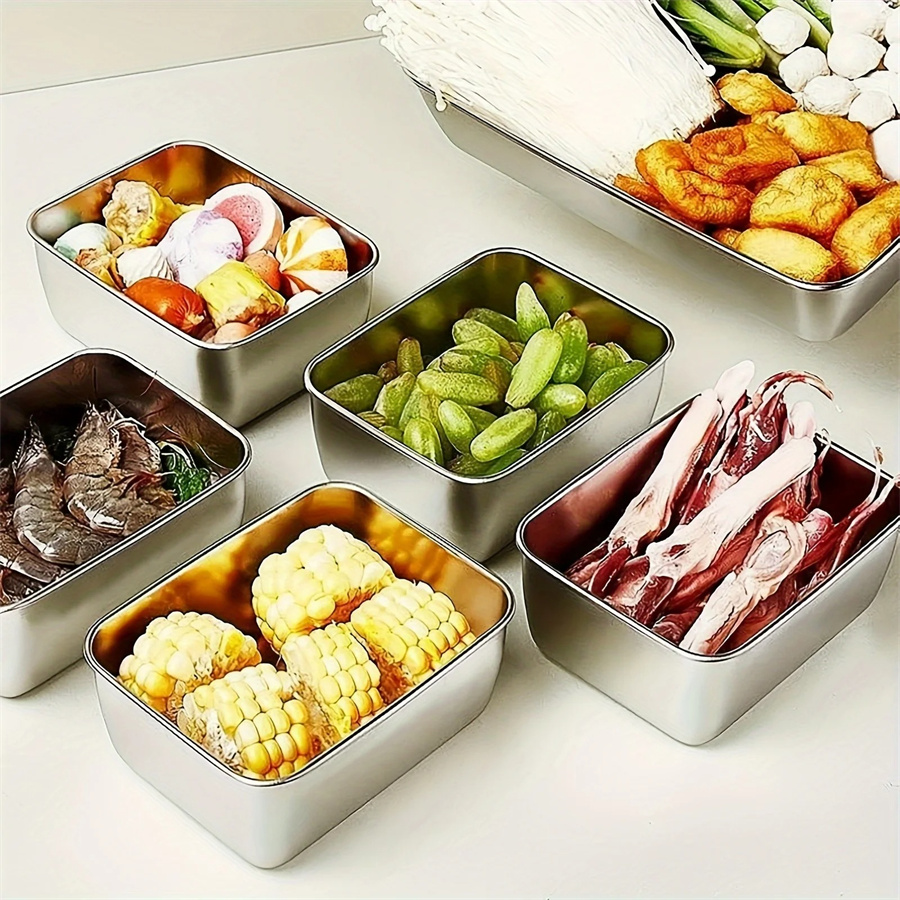 1/3/5pcs Stainless Steel Food  - огляд і ціна Food Storage With Colander