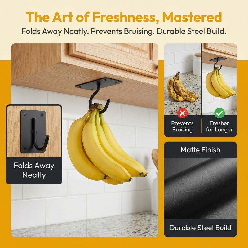 Black Metal Self-Adhesive Bana - огляд і ціна Food Storage Ideas