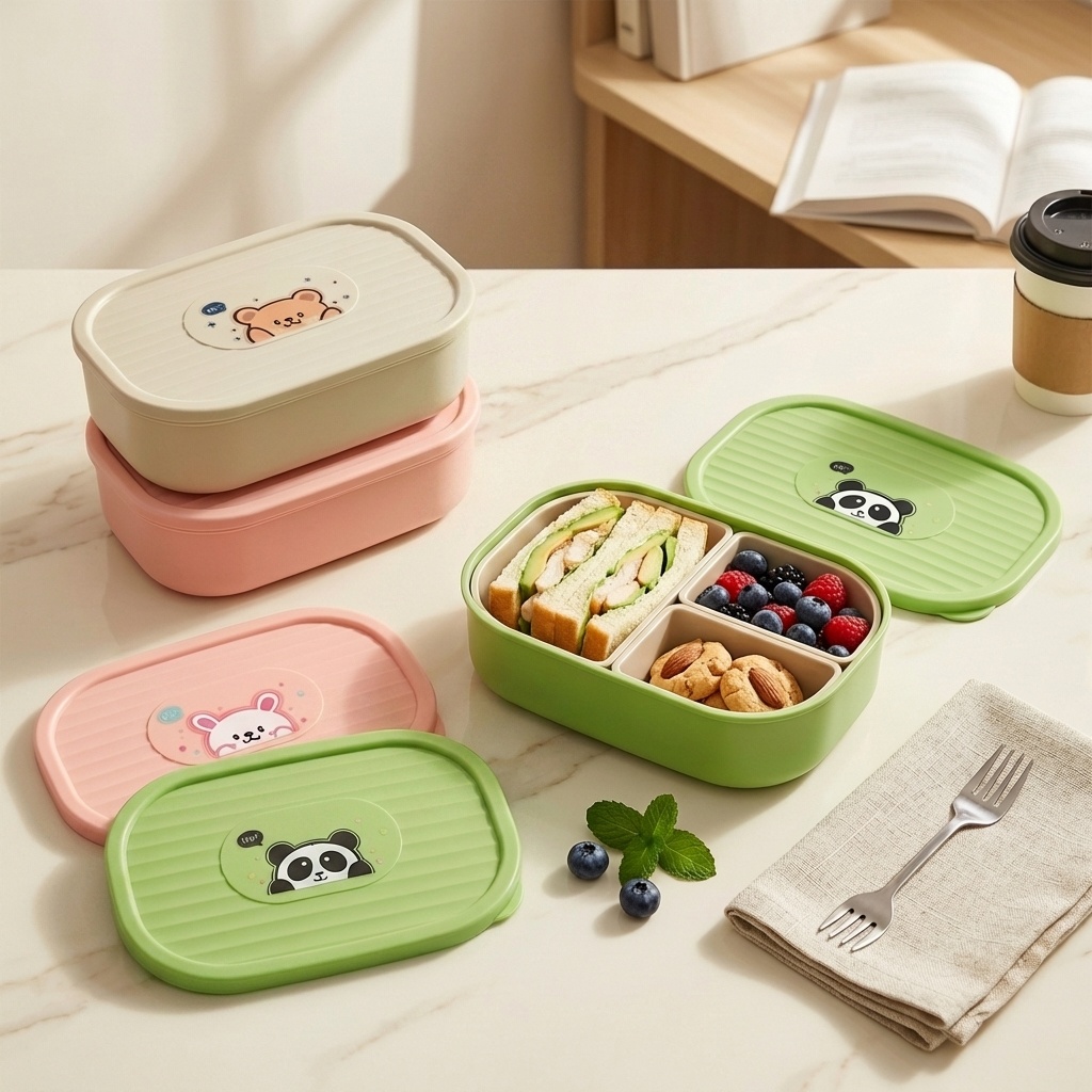 Cute Plastic Divided Lunch Box - огляд і ціна Food Storage Safe