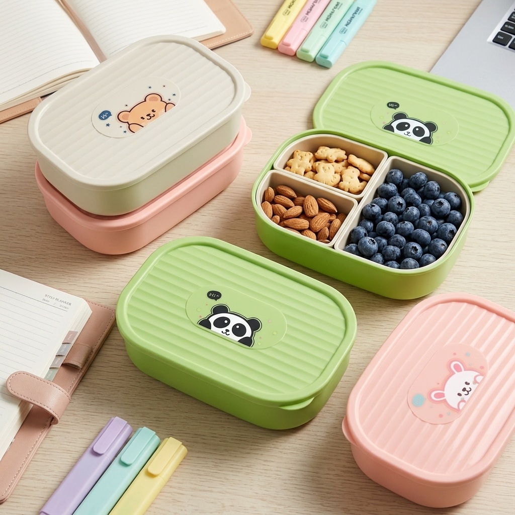 Cute Plastic Divided Lunch Box - огляд і ціна Food Storage Safe