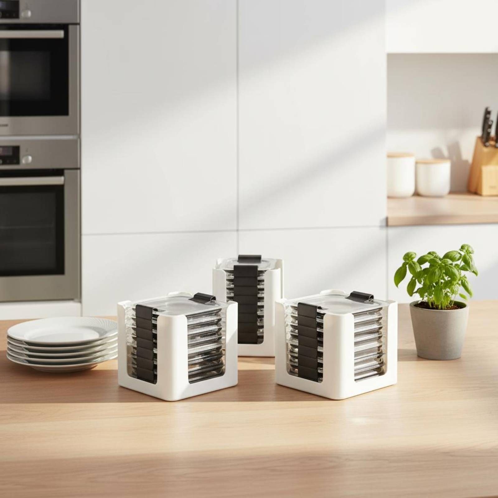 3 Pieces Lid Storage Rack Rect - огляд і ціна Food Storage Plastic Container